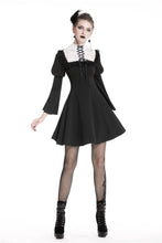 Load image into Gallery viewer, Cute goth outfits chiffon dress with white lace up chest DW328 - Gothlolibeauty