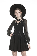 Load image into Gallery viewer, Black punk alternative star homecoming dresses DW330 - Gothlolibeauty