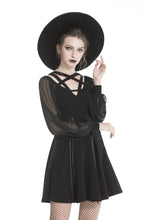 Load image into Gallery viewer, Black punk alternative star homecoming dresses DW330 - Gothlolibeauty