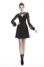 Load image into Gallery viewer, Black punk alternative star homecoming dresses DW330 - Gothlolibeauty