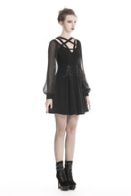 Load image into Gallery viewer, Black punk alternative star homecoming dresses DW330 - Gothlolibeauty
