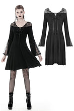 Load image into Gallery viewer, Women black prom dress with sexy lacey shoulders DW344 - Gothlolibeauty