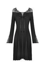 Load image into Gallery viewer, Women black prom dress with sexy lacey shoulders DW344 - Gothlolibeauty