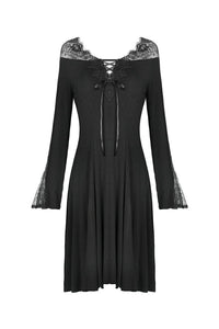 Women black prom dress with sexy lacey shoulders DW344 - Gothlolibeauty