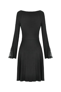 Women black prom dress with sexy lacey shoulders DW344 - Gothlolibeauty