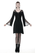 Load image into Gallery viewer, Women black prom dress with sexy lacey shoulders DW344 - Gothlolibeauty