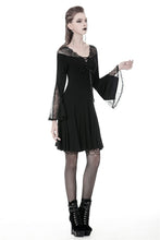 Load image into Gallery viewer, Women black prom dress with sexy lacey shoulders DW344 - Gothlolibeauty