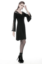 Load image into Gallery viewer, Women black prom dress with sexy lacey shoulders DW344 - Gothlolibeauty