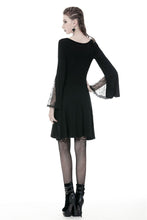 Load image into Gallery viewer, Women black prom dress with sexy lacey shoulders DW344 - Gothlolibeauty