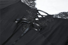 Load image into Gallery viewer, Women black prom dress with sexy lacey shoulders DW344 - Gothlolibeauty