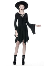 Load image into Gallery viewer, Gothic modol lace up chest midi dress DW345 - Gothlolibeauty