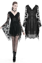 Load image into Gallery viewer, Gothic Japanese lace dress with kimono neck DW347
