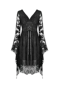Gothic Japanese lace dress with kimono neck DW347