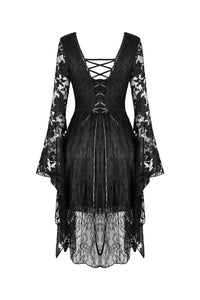 Gothic Japanese lace dress with kimono neck DW347