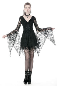 Gothic Japanese lace dress with kimono neck DW347