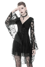 Load image into Gallery viewer, Gothic Japanese lace dress with kimono neck DW347