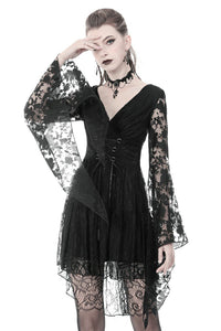 Gothic Japanese lace dress with kimono neck DW347