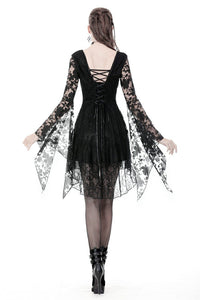 Gothic Japanese lace dress with kimono neck DW347