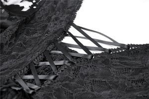 Gothic Japanese lace dress with kimono neck DW347