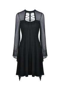 Punk mesh horn long sleeves midi dress  DW354 - Gothlolibeauty