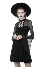 Load image into Gallery viewer, Punk mesh horn long sleeves midi dress  DW354 - Gothlolibeauty