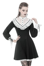 Load image into Gallery viewer, Ladies black lolita dress with white inverted triangle lace front  DW355