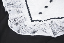 Load image into Gallery viewer, Ladies black lolita dress with white inverted triangle lace front  DW355