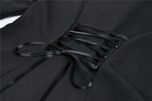 Ladies black lolita dress with white inverted triangle lace front  DW355