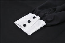Load image into Gallery viewer, Gothic vintage black dress with a big white skull cross front DW356