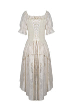 Load image into Gallery viewer, Steampunk beige cocktail short sleeves dress DW358
