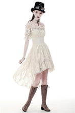 Load image into Gallery viewer, Steampunk beige cocktail short sleeves dress DW358
