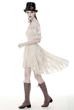 Load image into Gallery viewer, Steampunk beige cocktail short sleeves dress DW358