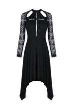 Load image into Gallery viewer, Gothic hollow cross dress with lacey long sleeves DW363 - Gothlolibeauty