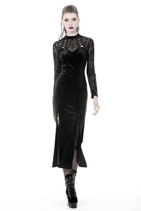Gothic long velvet slim party dress  DW368 - Gothlolibeauty