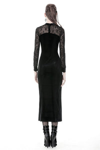 Gothic long velvet slim party dress  DW368 - Gothlolibeauty