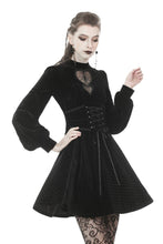 Load image into Gallery viewer, Gothic double heart front belt waist dress DW373 - Gothlolibeauty