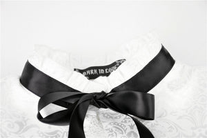 Gothic lolita black and white bow neck dress DW374 - Gothlolibeauty