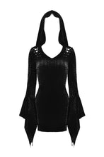 Load image into Gallery viewer, Gothic witch holloween hooded slim dress DW375 - Gothlolibeauty