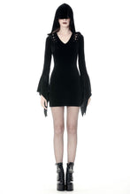 Load image into Gallery viewer, Gothic witch holloween hooded slim dress DW375 - Gothlolibeauty
