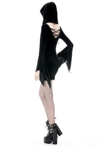 Gothic witch holloween hooded slim dress DW375 - Gothlolibeauty
