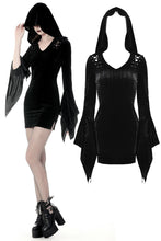 Load image into Gallery viewer, Gothic witch holloween hooded slim dress DW375 - Gothlolibeauty