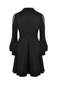 Gothic coffin and cross front long sleeves dress DW378 - Gothlolibeauty