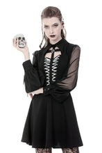 Load image into Gallery viewer, Gothic coffin and cross front long sleeves dress DW378 - Gothlolibeauty