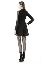 Load image into Gallery viewer, Gothic coffin and cross front long sleeves dress DW378 - Gothlolibeauty