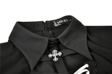 Load image into Gallery viewer, Gothic coffin and cross front long sleeves dress DW378 - Gothlolibeauty