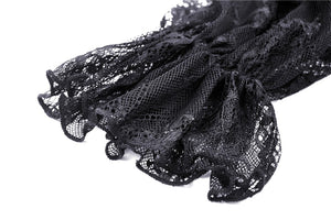 Gothic elegant long sleeves lace midi dress DW383 - Gothlolibeauty