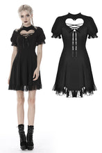 Load image into Gallery viewer, Gothic lolita hearted lace up midi dress DW389 - Gothlolibeauty