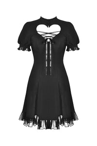 Gothic lolita hearted lace up midi dress DW389 - Gothlolibeauty