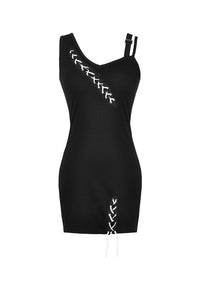 Punk suture asymmetrical tight dress DW392 - Gothlolibeauty