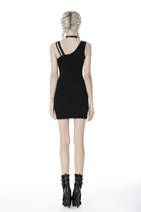 Punk suture asymmetrical tight dress DW392 - Gothlolibeauty